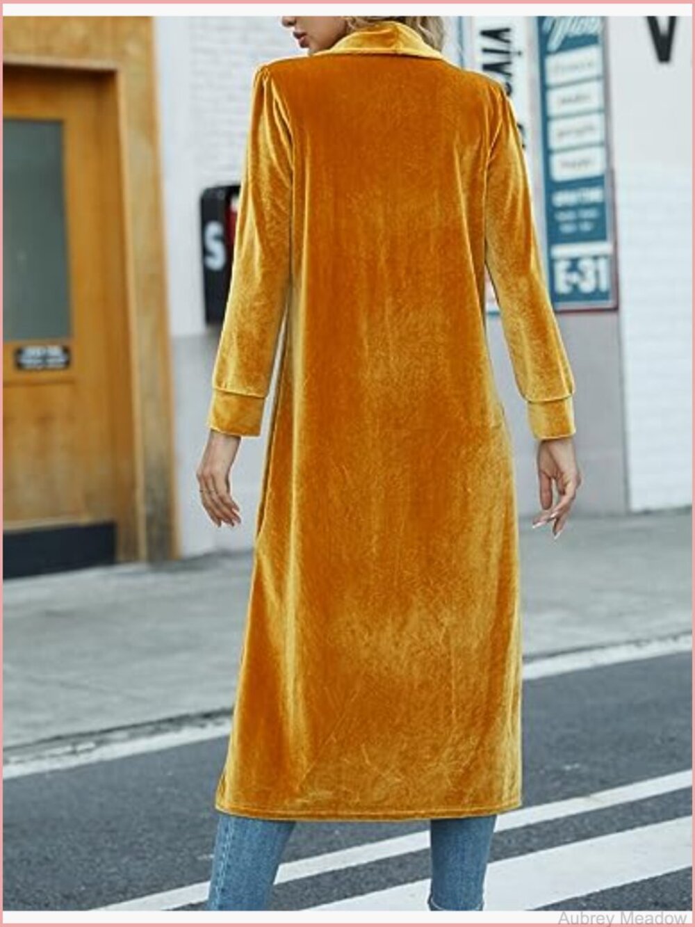 Long Velvet Cardigan Jacket Casual Open Front Maxi Blazer Duster Outwear - Picture 6 of 7
